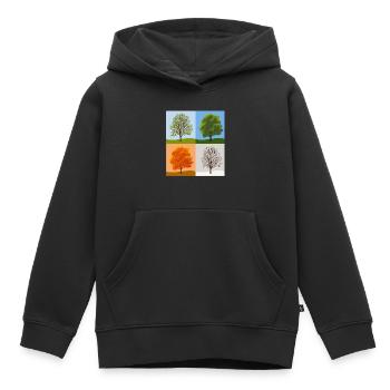 Saisons - Sweat Premium à capuche enfant bio - noir - Devant - AI Model Kid Male (0cm)