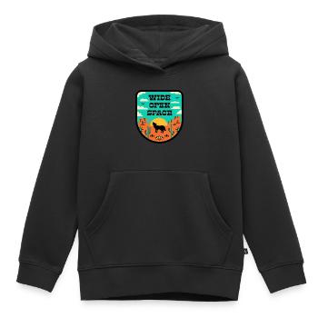 Désert dans un style rétro - Sweat Premium à capuche enfant bio - noir - Devant - AI Model Kid Male (0cm)