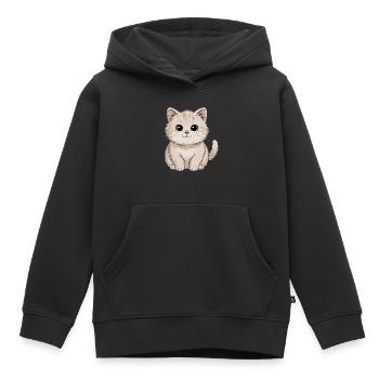 Persian cat - Kids Premium Organic Hoodie - black - Front - AI Model Kid Male (0cm)