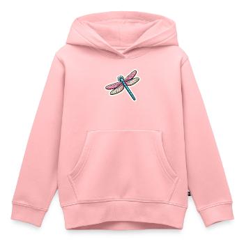 Libelle in Pastell - Kinder Premium Organic Hoodie - Rosa - Vorne - AI Model Kid Female (0cm)