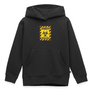 Danger Biohazard Grunge Zombies Apocalypse - Sweat Premium à capuche enfant bio - noir - Devant - AI Model Kid Male (0cm)
