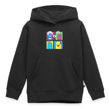 Petites créatures (bande dessinée, pop art) - Sweat Premium à capuche enfant bio - noir - Devant - AI Model Kid Male (0cm)