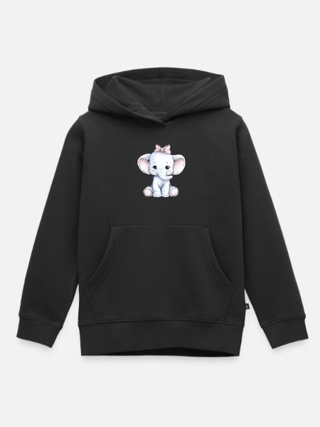 Süßer Baby Elefant - Kinder Premium Organic Hoodie - Schwarz