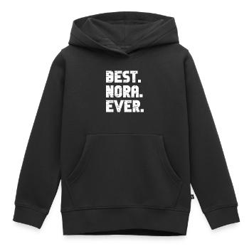 Meilleur cadeau rétro Nora jamais dire anniversaire - Sweat Premium à capuche enfant bio - noir - Devant - AI Model Kid Male (0cm)