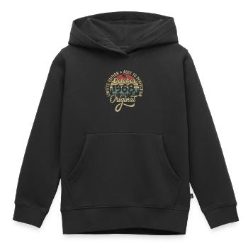 Octobre 1968 Anniversaire Octobre 1968 Octobre - Sweat Premium à capuche enfant bio - noir - Devant - AI Model Kid Male (0cm)