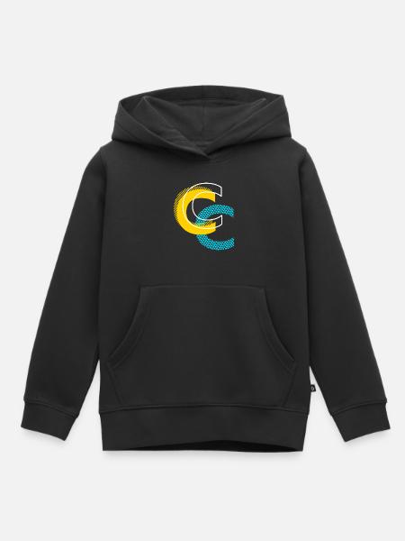 Anfangsbuchstabe C - Kinder Premium Organic Hoodie - Schwarz