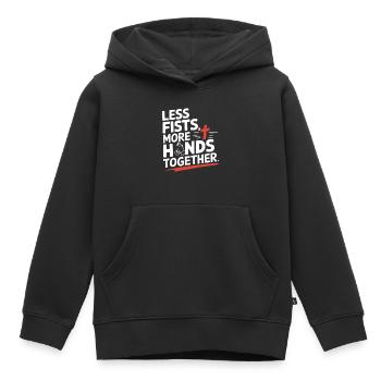 Less Fists More Hands Together Gebet - Kinder Premium Organic Hoodie - Schwarz - Vorne - AI Model Kid Male (0cm)