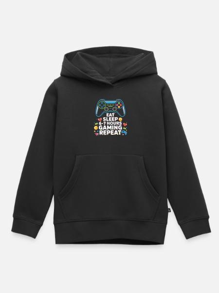 Six Seven Geek 67 Meme Funny Gaming - Premium børne hættetrøje økologisk - sort