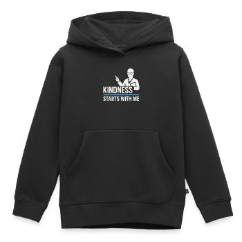 Sympathie anti-harcèlement, Lève-toi - Sweat Premium à capuche enfant bio - noir - Devant - AI Model Kid Male (0cm)