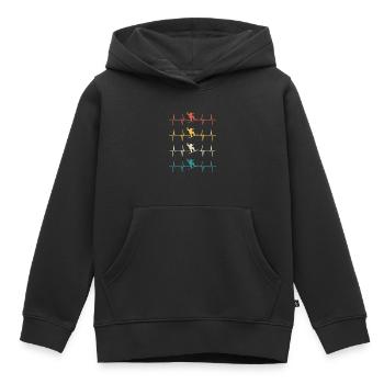 Snowboard Snowboarding Heartbeat Snowboarding - Sweat Premium à capuche enfant bio - noir - Devant - AI Model Kid Male (0cm)