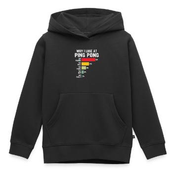 ping pong why i lose at ping-pong - Kids Premium Organic Hoodie - black - Front - AI Model Kid Male (0cm)