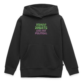 Les droits de l’homme ne sont pas politiques Logo Menschenrechte - Sweat Premium à capuche enfant bio - noir - Devant - AI Model Kid Male (0cm)