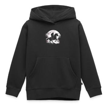 Bigfoot Reiten - Kinder Premium Organic Hoodie - Schwarz - Vorne - AI Model Kid Male (0cm)