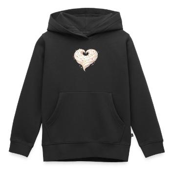 Sahne Herz Backen Süßes Design - Kinder Premium Organic Hoodie - Schwarz - Vorne - AI Model Kid Male (0cm)