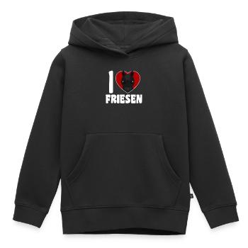 Ich liebe Friesen - Pferdeherz - Kinder Premium Organic Hoodie - Schwarz - Vorne - AI Model Kid Male (0cm)