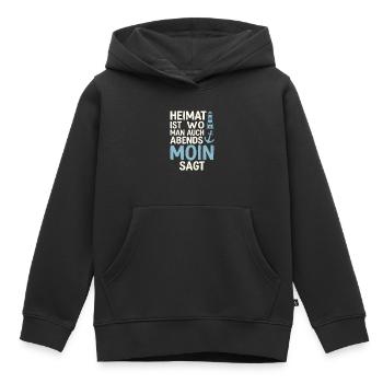 Heimat ist wo man auch abends Moin sagt  - Kinder Premium Organic Hoodie - Schwarz - Vorne - AI Model Kid Male (0cm)