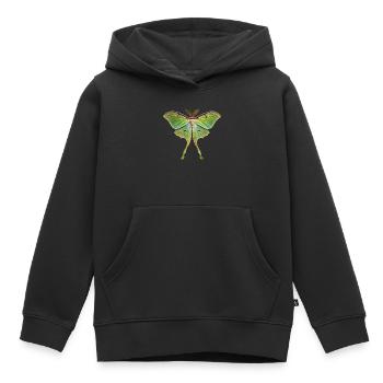 Luna Moth Actias luna - Kinder Premium Organic Hoodie - Schwarz - Vorne - AI Model Kid Male (0cm)