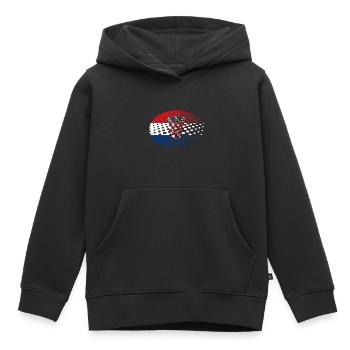 Kroatien Flagge Adria Zagreb Kroatische Fahne - Kinder Premium Organic Hoodie - Schwarz - Vorne - AI Model Kid Male (0cm)