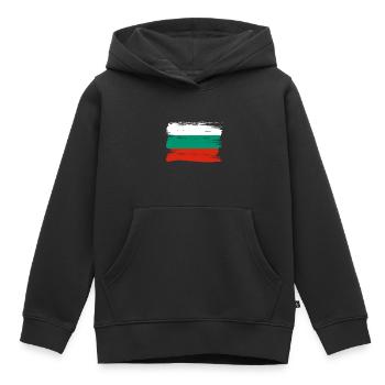 Drapeau de la Bulgarie Drapeau bulgare Sables d’or - Sweat Premium à capuche enfant bio - noir - Devant - AI Model Kid Male (0cm)