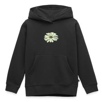 Blume Blüte pastell grün st patrick's day  - Kinder Premium Organic Hoodie - Schwarz - Vorne - AI Model Kid Male (0cm)