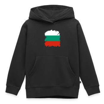 Drapeau de la Bulgarie Drapeau bulgare Sables d’or - Sweat Premium à capuche enfant bio - noir - Devant - AI Model Kid Male (0cm)
