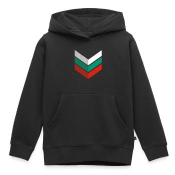 Drapeau de la Bulgarie Drapeau bulgare Sables d’or - Sweat Premium à capuche enfant bio - noir - Devant - AI Model Kid Male (0cm)