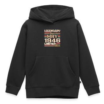 Mai 1946 Mai - Jubilé Mai 1946 - Sweat Premium à capuche enfant bio - noir - Devant - AI Model Kid Male (0cm)