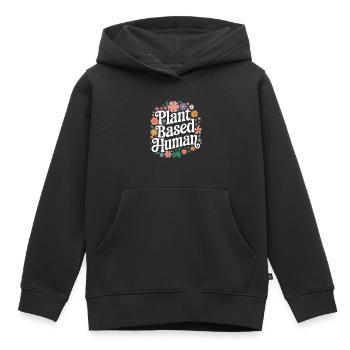 Végétarien Végétalien Végétarien Végétarien - Sweat Premium à capuche enfant bio - noir - Devant - AI Model Kid Male (0cm)