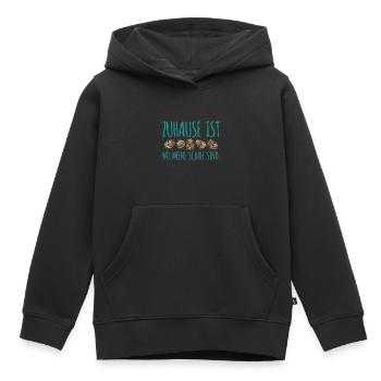 Zuhause schafe Geschenk Bauer Landwirt Schäfer - Kinder Premium Organic Hoodie - Schwarz - Vorne - AI Model Kid Male (0cm)