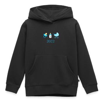 Famille biologique Bébé 2022 - Sweat Premium à capuche enfant bio - noir - Devant - AI Model Kid Male (0cm)