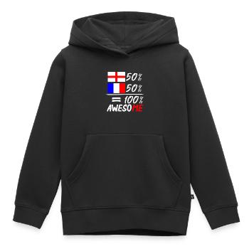 50% England 50% Frankreich - Kinder Premium Organic Hoodie - Schwarz - Vorne - AI Model Kid Male (0cm)