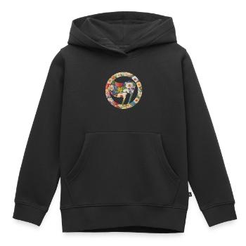 Drapeaux Drapeaux Fleurs à motif floral - Sweat Premium à capuche enfant bio - noir - Devant - AI Model Kid Male (0cm)