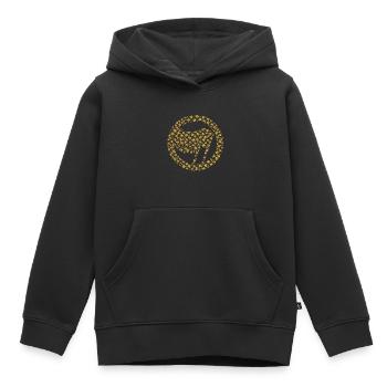 Roses dorées Antifa - Sweat Premium à capuche enfant bio - noir - Devant - AI Model Kid Male (0cm)