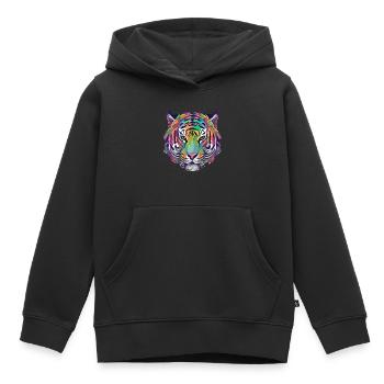 Tiger Kopf Graphic Tee Illustration Art Comic - Kinder Premium Organic Hoodie - Schwarz - Vorne - AI Model Kid Male (0cm)