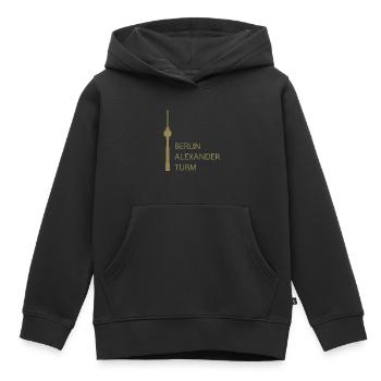 Drôle de tour de télévision de Berlin Parodie Minimal - Sweat Premium à capuche enfant bio - noir - Devant - AI Model Kid Male (0cm)