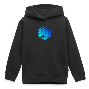 Kitesurf Kitesurf kitesurfer - Sweat Premium à capuche enfant bio - noir - Devant - AI Model Kid Male (0cm)