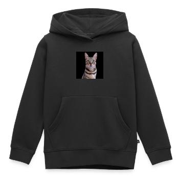 Chats chats - Sweat Premium à capuche enfant bio - noir - Devant - AI Model Kid Male (0cm)