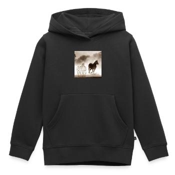 Seelenpferd Andenken Kissen Tassen Geschenkidee - Kinder Premium Organic Hoodie - Schwarz - Vorne - AI Model Kid Male (0cm)