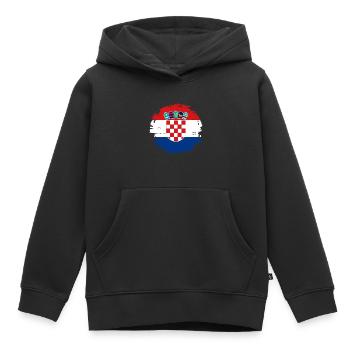 Kroatien Flagge Adria Zagreb Kroatische Fahne - Kinder Premium Organic Hoodie - Schwarz - Vorne - AI Model Kid Male (0cm)