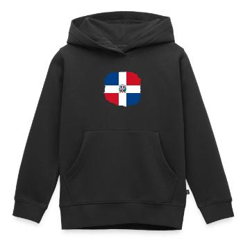 Drapeau de la République dominicaine Drapeau Dom Rep Voyage - Sweat Premium à capuche enfant bio - noir - Devant - AI Model Kid Male (0cm)