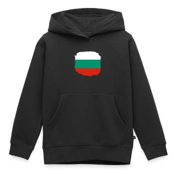 Drapeau de la Bulgarie Drapeau bulgare Sables d’or - Sweat Premium à capuche enfant bio - noir - Devant - AI Model Kid Male (0cm)