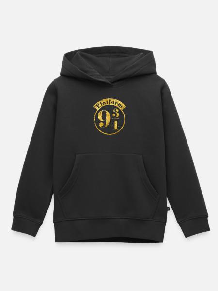 Harry Potter Platform 9 3/4 Gold - Premium børne hættetrøje økologisk - sort