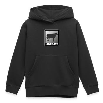 Liberate Vegan Animal Liberation Kuh - Kinder Premium Organic Hoodie - Schwarz - Vorne - AI Model Kid Male (0cm)