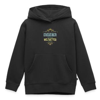 Erzieher Weltretter - Kinder Premium Organic Hoodie - Schwarz - Vorne - AI Model Kid Male (0cm)