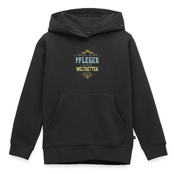 Pfleger Weltretter - Kinder Premium Organic Hoodie - Schwarz - Vorne - AI Model Kid Male (0cm)