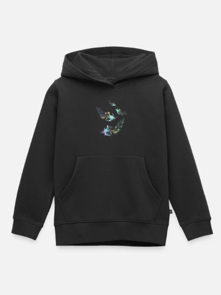 Regenbogenfedern - Kinder Premium Organic Hoodie - Schwarz