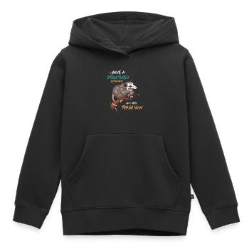 Opposum Dirty Animal graphic - Kids Premium Organic Hoodie - black - Front - AI Model Kid Male (0cm)