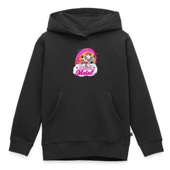 Death Metal Einhorn Geschenk für einen Metal Musik - Kinder Premium Organic Hoodie - Schwarz - Vorne - AI Model Kid Male (0cm)