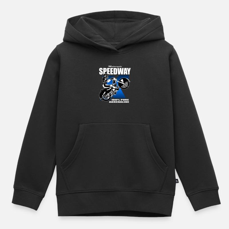 Eisspeedway - Ice speedway - Speedway on Ice - Sweat Premium à capuche enfant bio - noir