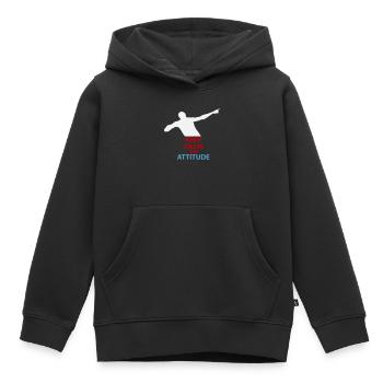 Calm and Attitude Silhouette - Kids Premium Organic Hoodie - black - Front - AI Model Kid Male (0cm)